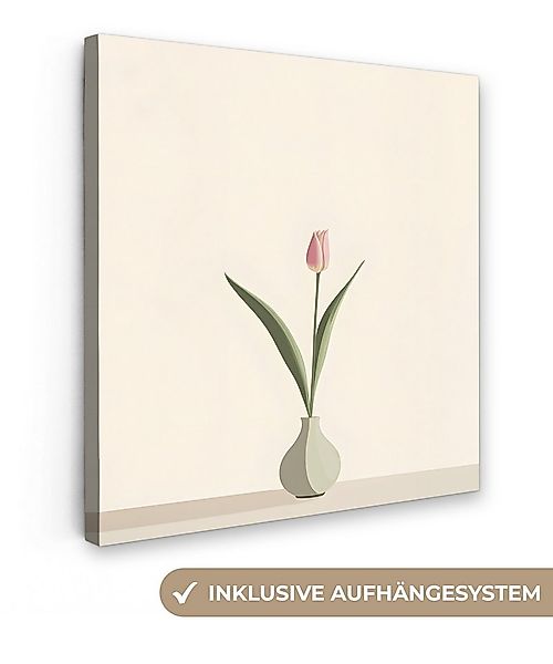 OneMillionCanvasses® Leinwandbild Tulpe - Vase - Beige, Fotodruck (1 St), W günstig online kaufen