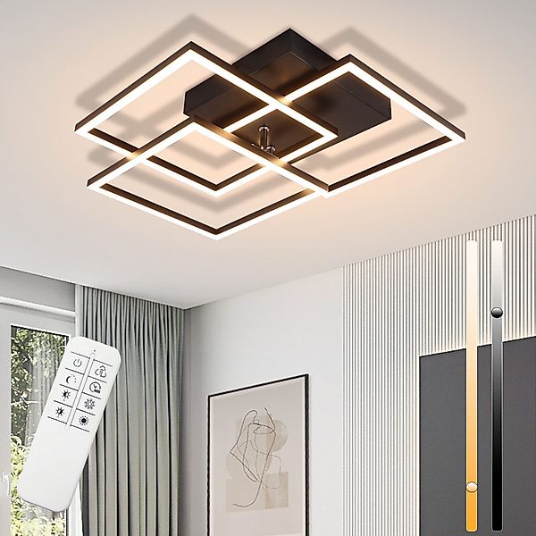 ZMH LED Deckenleuchte Wohnzimmer Schwarz/Weiß 3000-6500K günstig online kaufen