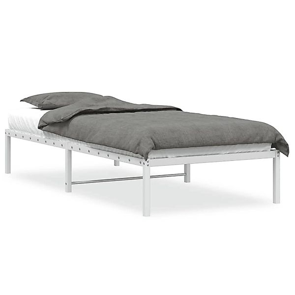 vidaXL Bettgestell, Bettrahmen Metall Weiß 90x190 cm günstig online kaufen