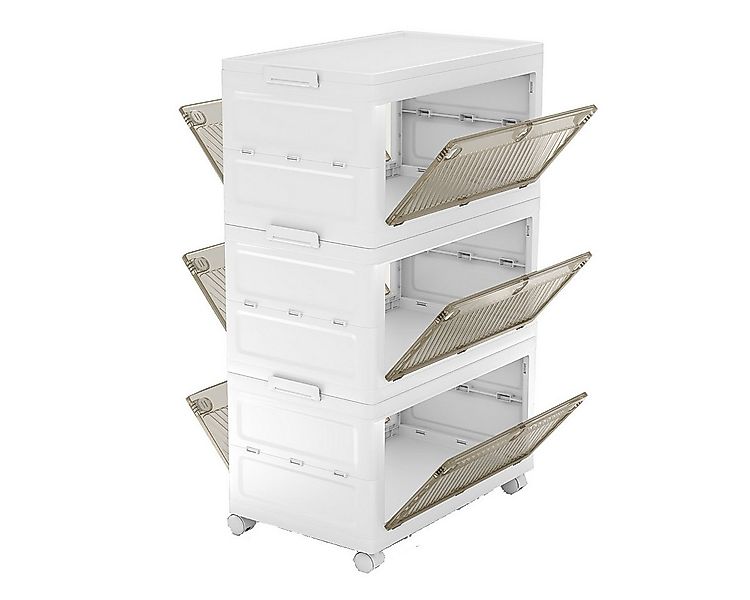 COSTWAY Aufbewahrungsbox, mit Deckel, 3er Set Stapelboxen faltbar, auf Roll günstig online kaufen