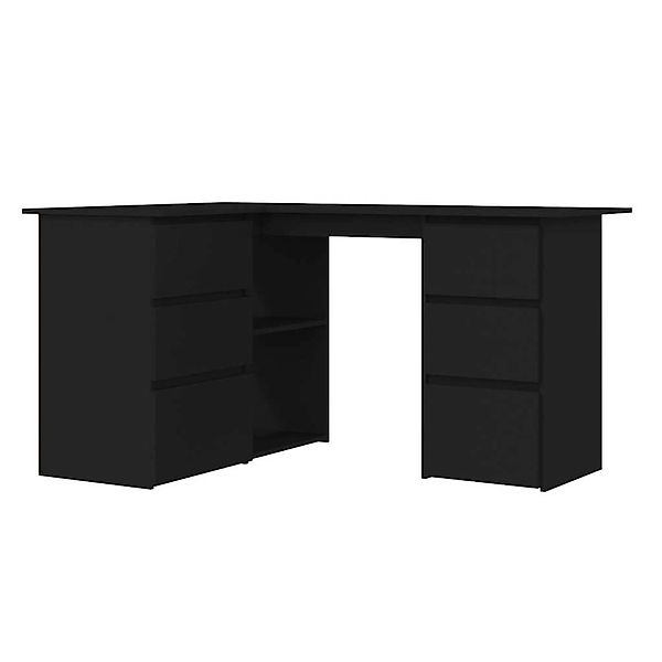vidaXL Eckschreibtisch Schwarz 145x100x76 cm Holzwerkstoff 801090 günstig online kaufen