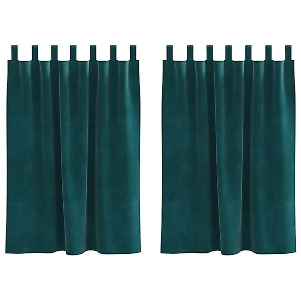 vidaXL Vorhänge 2 Stk Dunkelgrün 140 x 140 cm Samt 4107218 günstig online kaufen