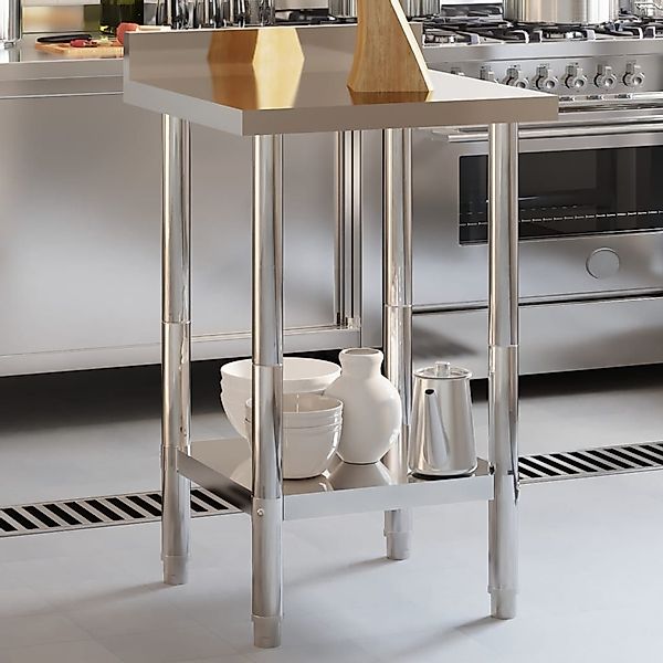 vidaXL Bartisch, Küchen-Arbeitstisch mit Aufkantung 55x55x93 günstig online kaufen