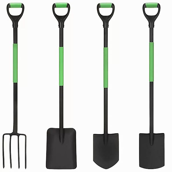 4-tlg. Gartenwerkzeug-set D-griff Stahl günstig online kaufen