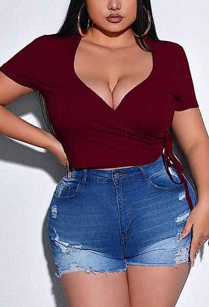 SEGUEN T-Shirt Sexy Slim-Fit-T-Shirt mit V-Ausschnitt (Street-Trendsetter, günstig online kaufen