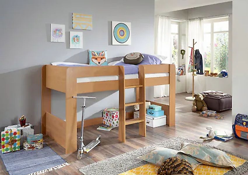 Relita Hochbett »Andi« wahlweise mit Rolllattenrost, inkl. Leiter, pflegel. günstig online kaufen