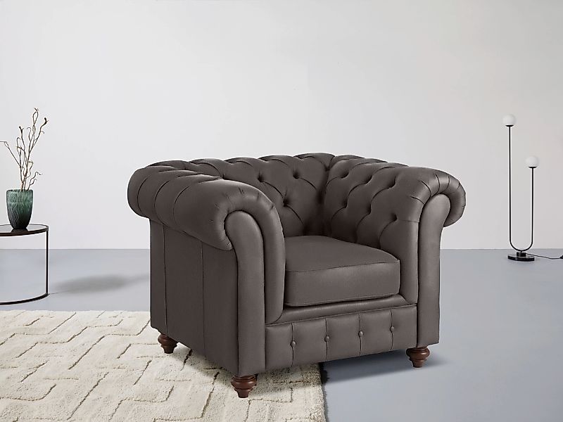 Home affaire Sessel "Chesterfield B/T/H: 105/69/74 cm", mit hochwertiger Kn günstig online kaufen