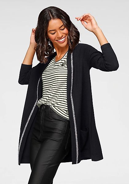Laura Scott Longstrickjacke, mit Kapuze und Schmuckband günstig online kaufen