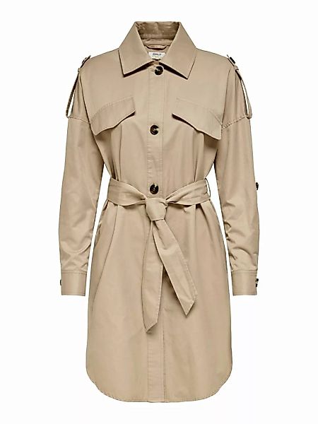 ONLY Einfarbig Trenchcoat Damen Beige günstig online kaufen