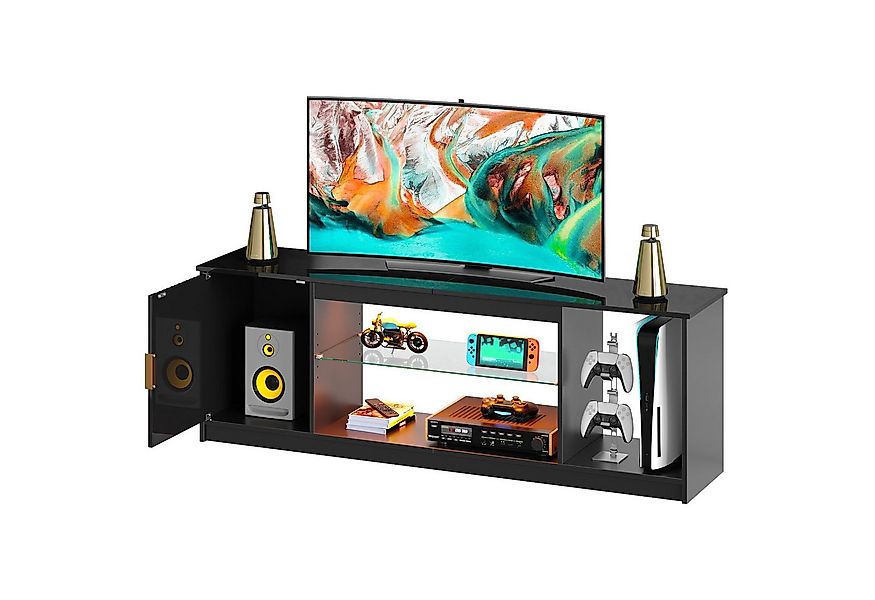 Bestier TV-Schrank Lowboard für 65 Zoll & kleinere TVs, 144.8 x 35 x 52 cm, günstig online kaufen