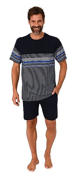 Normann Pyjama Normann Herren kurzarm Schlafanzug Shorty in eleganter Strei günstig online kaufen