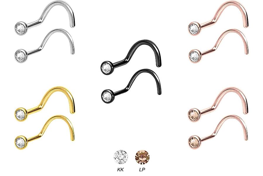 PIERCINGLINE Nasenpiercing Chirurgenstahl Nasenstecker Spirale FLACHE günstig online kaufen