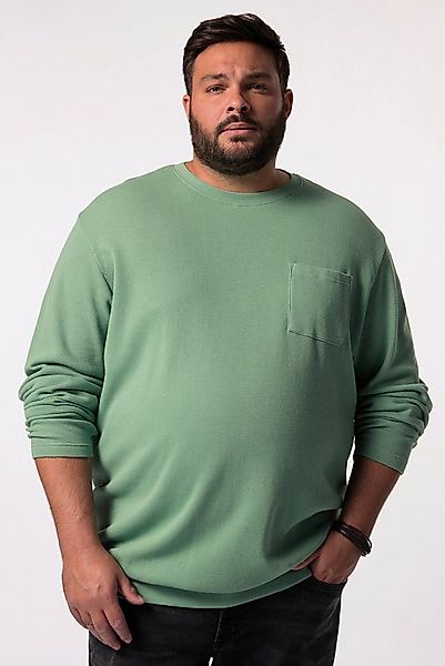 Men Plus T-Shirt Langarmshirt Waffelstruktur Bauchfit Rundhals günstig online kaufen