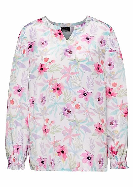 GOLDNER Druckbluse "Kurzgröße Druckbluse aus Polyester" Ohne günstig online kaufen