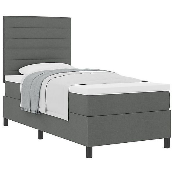 vidaXL Bett Boxspringbett mit Matratze Dunkelgrau 100x200 cm Stoff (1-tlg) günstig online kaufen