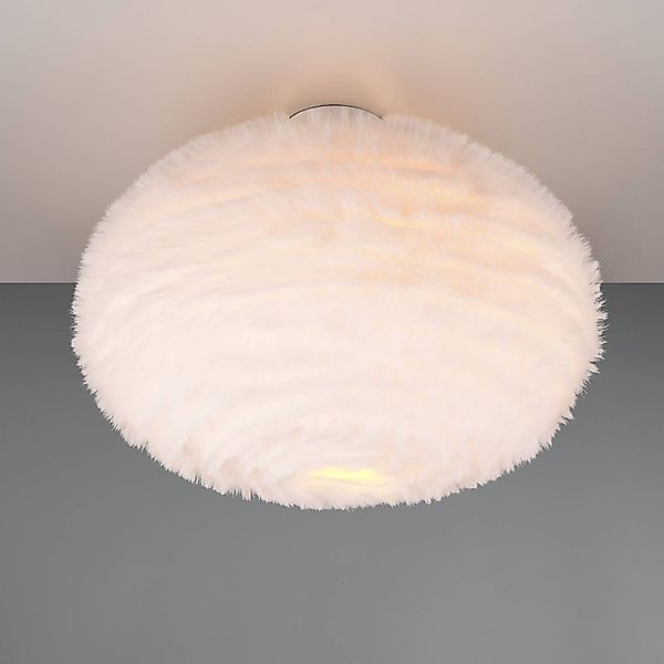 REALITY Leuchten Deckenleuchte »FURRY, E27 Deckenlampe mit Plüsch Lampensch günstig online kaufen