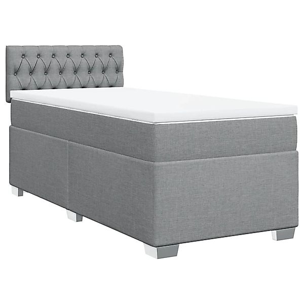vidaXL Bett Boxspringbett mit Matratze Hellgrau günstig online kaufen