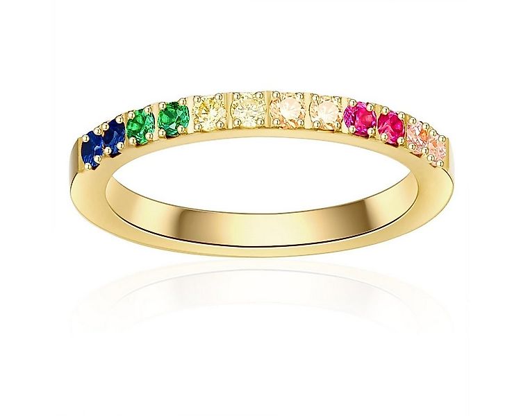 Eastside Fingerring Damen-Ring aus Edelstahl, in gelbvergoldet, mit bunten günstig online kaufen