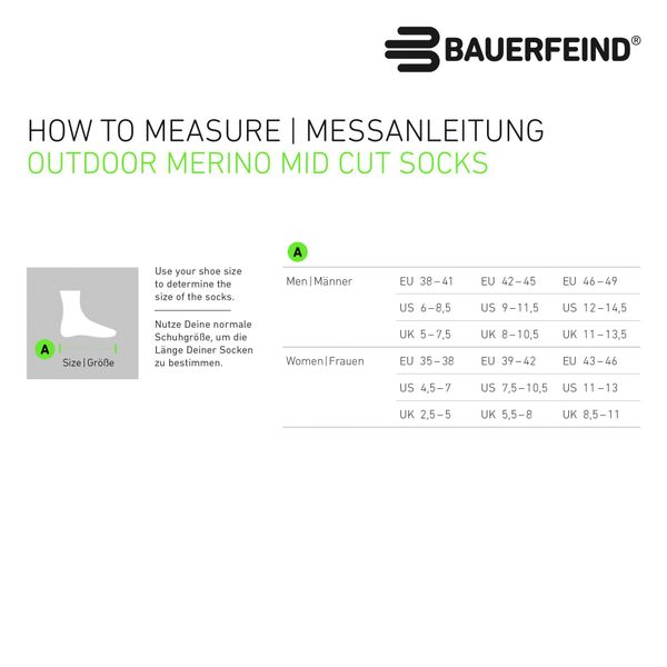 Bauerfeind Sportsocken Outdoor Merino Mid Cut günstig online kaufen