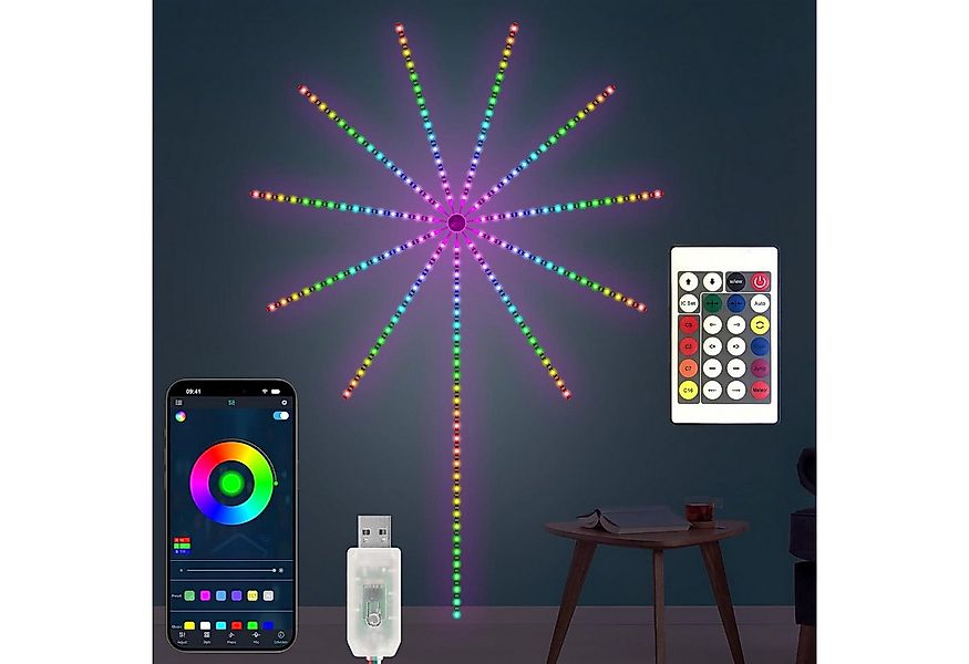 BlingBin LED-Lichterkette LED Feuerwerkslicht mit App, Fernbedienung, Bluet günstig online kaufen