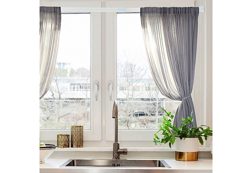 relaxdays Duschvorhangstange Weiße Teleskopstange Edelstahl, Edelstahl, 150 günstig online kaufen