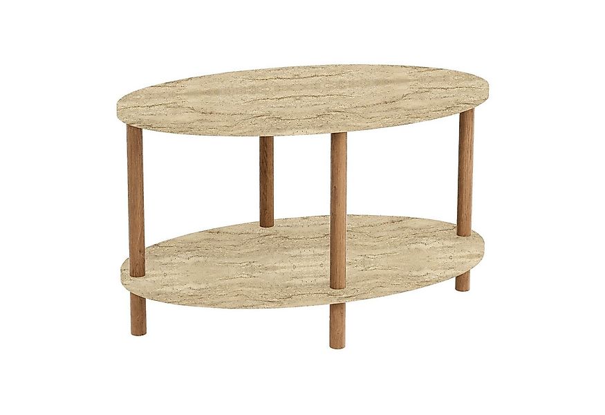 en.casa Couchtisch, »Højreby« oval Beine aus Buchenholz 70x44x43 cm Travert günstig online kaufen