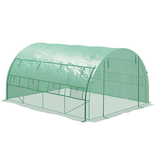 Outsunny Foliengewächshaus Polytunnel 3,97x3x2m, begehbar mit UV-Schutz, au günstig online kaufen