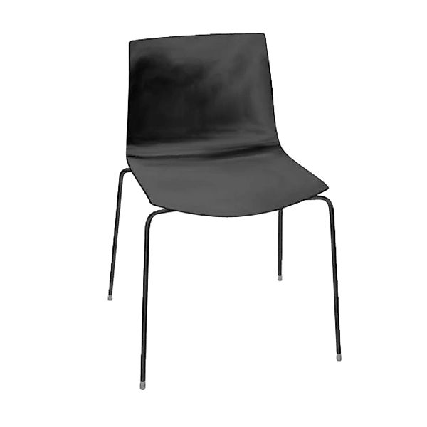 Arper - Catifa 46 0251 Stuhl einfarbig Gestell schwarz - schwarz/Außenschal günstig online kaufen