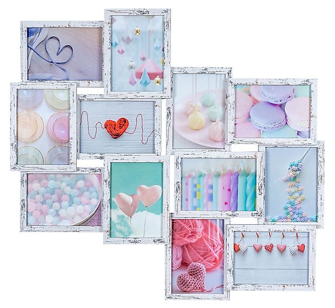 Levandeo® Bilderrahmen Collage, Bilderrahmen 70x65cm Collage günstig online kaufen
