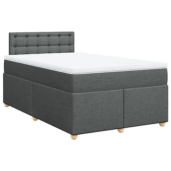 vidaXL Boxspringbett mit Matratze Dunkelgrau 120x200 cm Stoff 3286662 günstig online kaufen