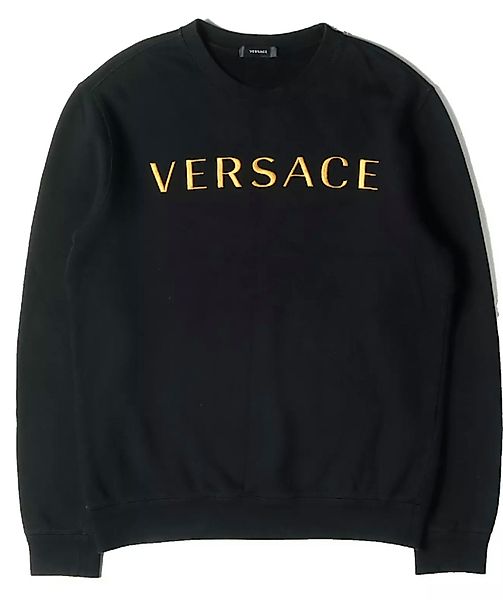 Versace Sweatshirt Stickerei Gold Logo Pullover günstig online kaufen