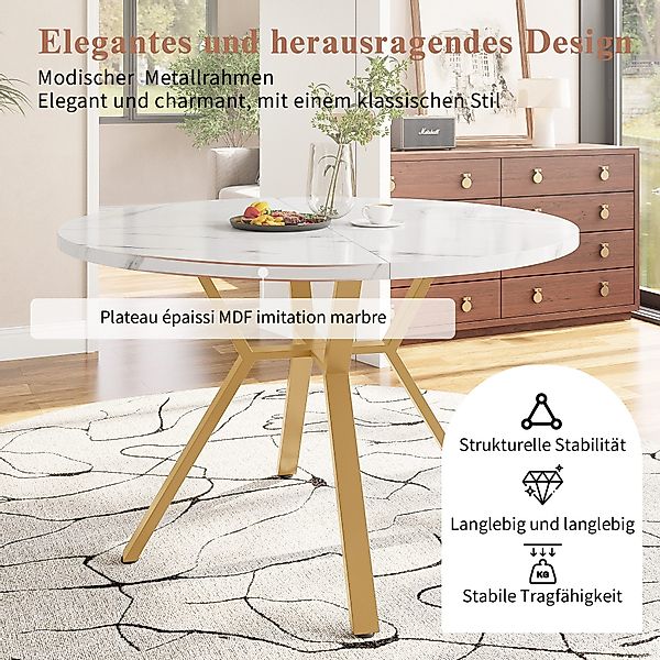 i@home Essgruppe rundes Esstisch aus Marmor günstig online kaufen