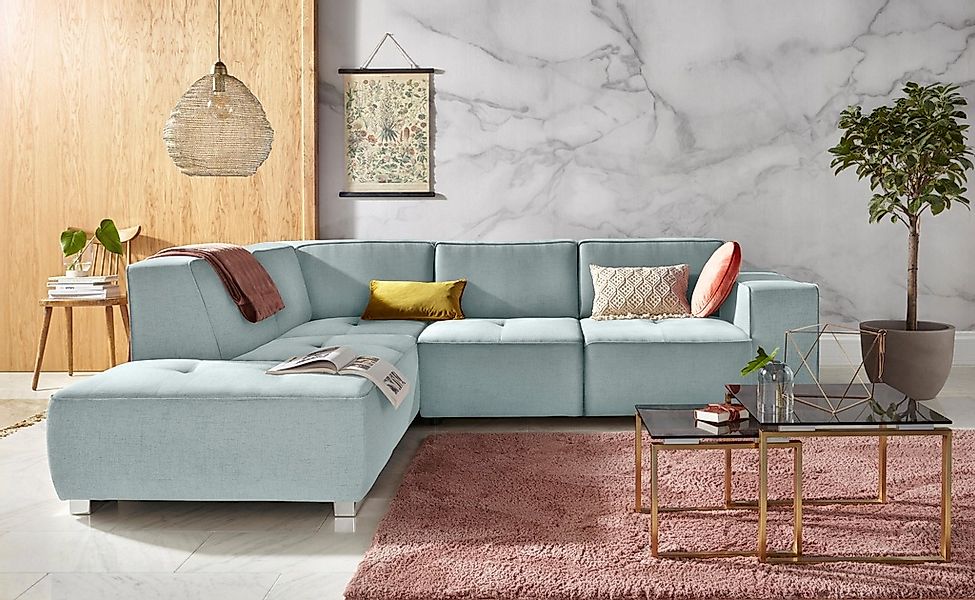 INOSIGN Ecksofa "Sapporo L-Form", wahlweise Bettfunktion oder Sitztiefenver günstig online kaufen