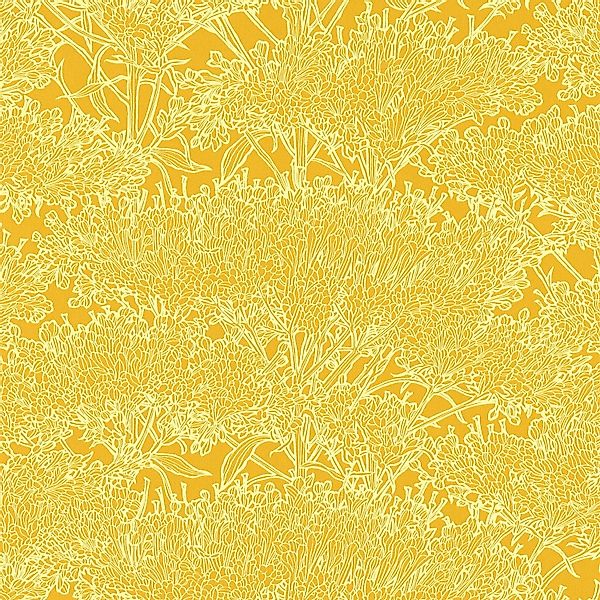 PROFHOME 369723-GU Natur Tapete Floral Matt Gelb 0,53 m x 10,05 m 5,33 m2 G günstig online kaufen