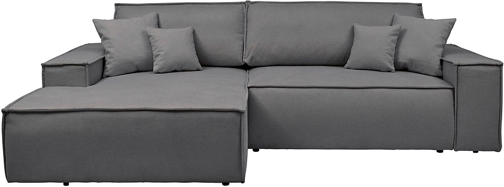andas Ecksofa »Finnley Schlafsofa 267 cm in Bouclé, Struktur fein u. Cord, günstig online kaufen
