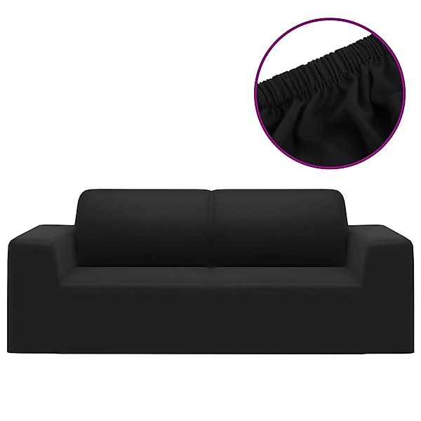 vidaXL Sofahusse, Stretch Sofahusse 2-Sitzer Schwarz Polyester-Jersey günstig online kaufen