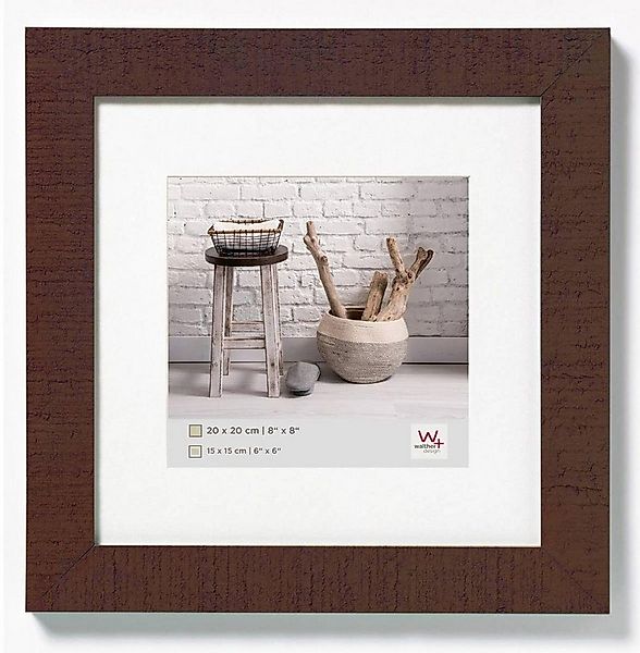 Walther Bilderrahmen Holzrahmen HO220N Home 20x20cm nussbaum günstig online kaufen