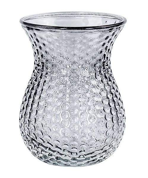 Levandeo® Dekovase, Retro Vase Grau Glas Blumenvase Dekovase Glasvase Blume günstig online kaufen
