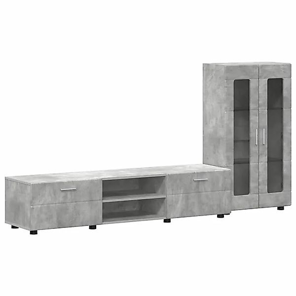 vidaXL TV-Schrankset mit Schubladen mit Regal Beton Grau Holzwerkstoff 3397 günstig online kaufen
