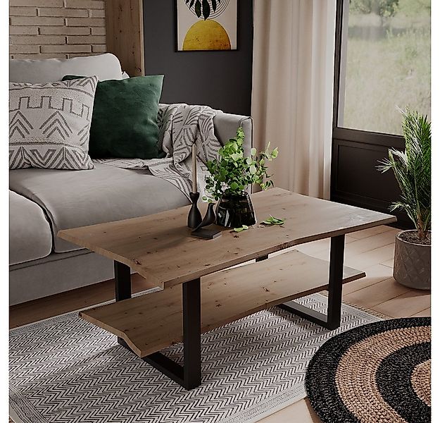 Vicco Couchtisch Yan, Artisan, 100 x 60 cm, mit Regal (1-St) günstig online kaufen