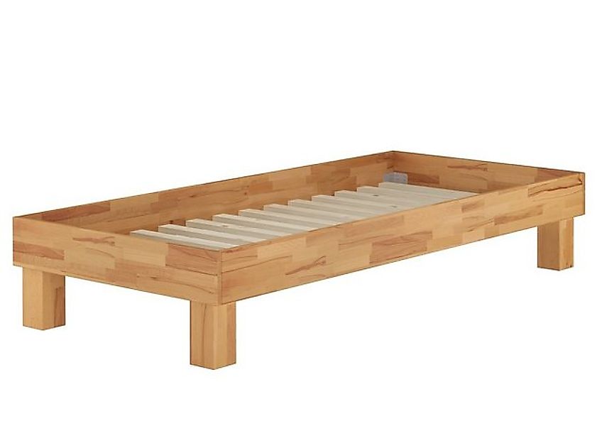 ERST-HOLZ Bett Einzelbett Futonbett Bettrahmen Buche massiv 100x200, Bucheg günstig online kaufen