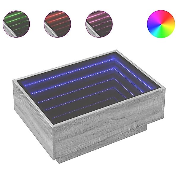 vidaXL LED-Couchtisch Grau Sonoma 70x50x30 cm Holzwerkstoff 847516 günstig online kaufen
