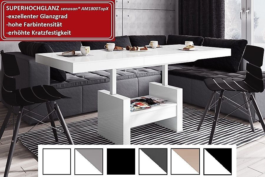 designimpex Couchtisch HLU-111 Weiß Hochglanz Schublade günstig online kaufen