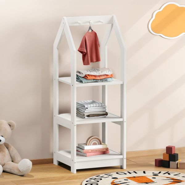 IDIMEX Kinderkleiderschrank SALLY Kinderzimmer Regal Hausform günstig online kaufen