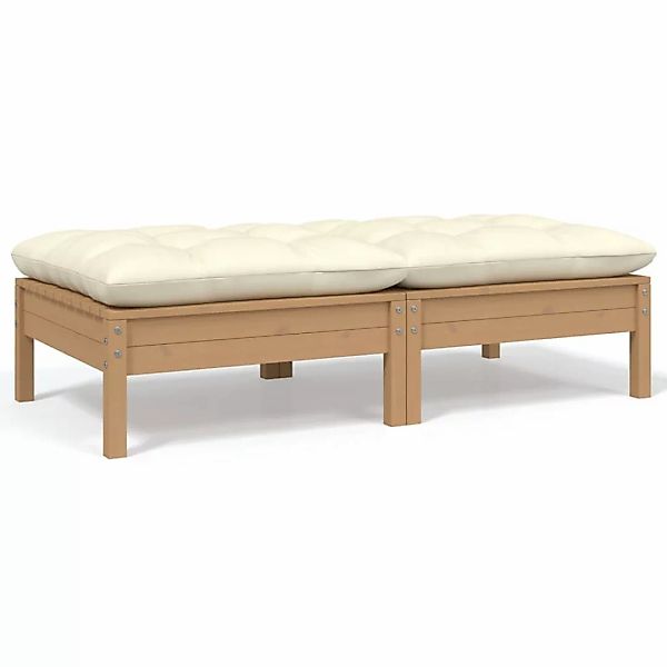 2-sitzer-gartensofa Mit Kissen Creme Massivholz Kiefer günstig online kaufen