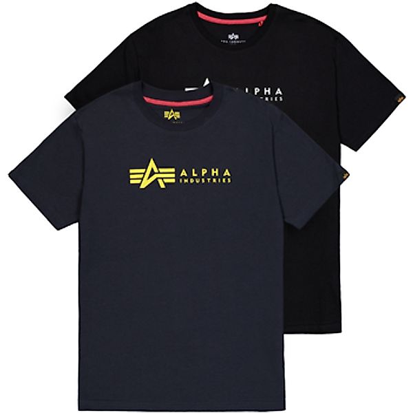 Alpha Industries  T-Shirt Alpha Label T-Shirt 2 Pack - black/rep.blue günstig online kaufen