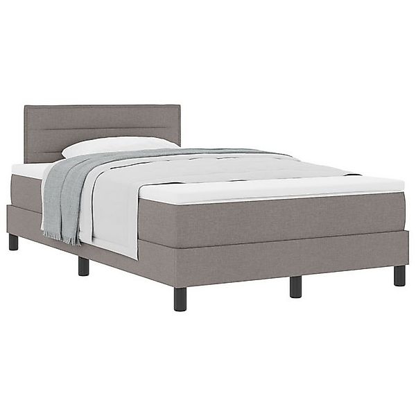 vidaXL Bett Boxspringbett mit Matratze Taupe 120x200 cm Stoff (1-tlg) günstig online kaufen