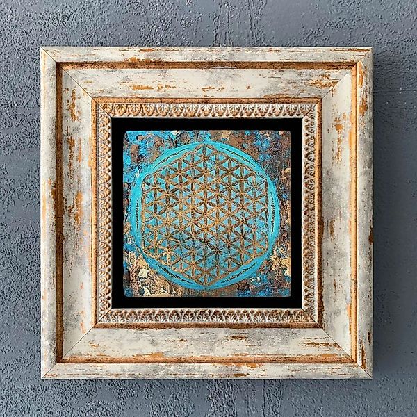 Jungengel Wanddekoobjekt Exklusives Wandbild Antike-Türkis 20x20 günstig online kaufen