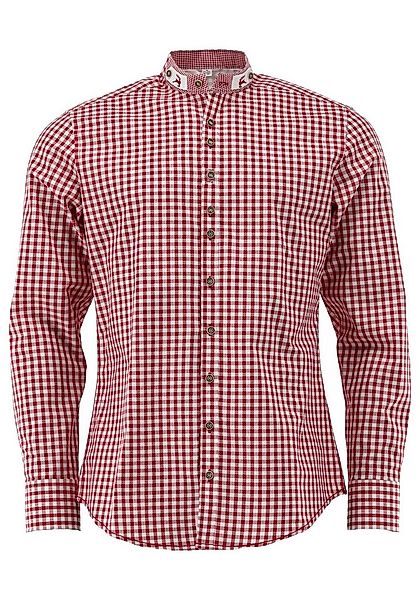 OS Trachten Trachtenhemd Prabu Langarmhemd mit Stehkragen mit Riegel günstig online kaufen