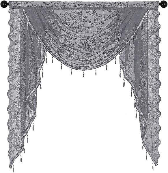 Kaket Vorhang Blumen Vintage Deko Vorhang, halbtransparente Spitzenvorhänge günstig online kaufen